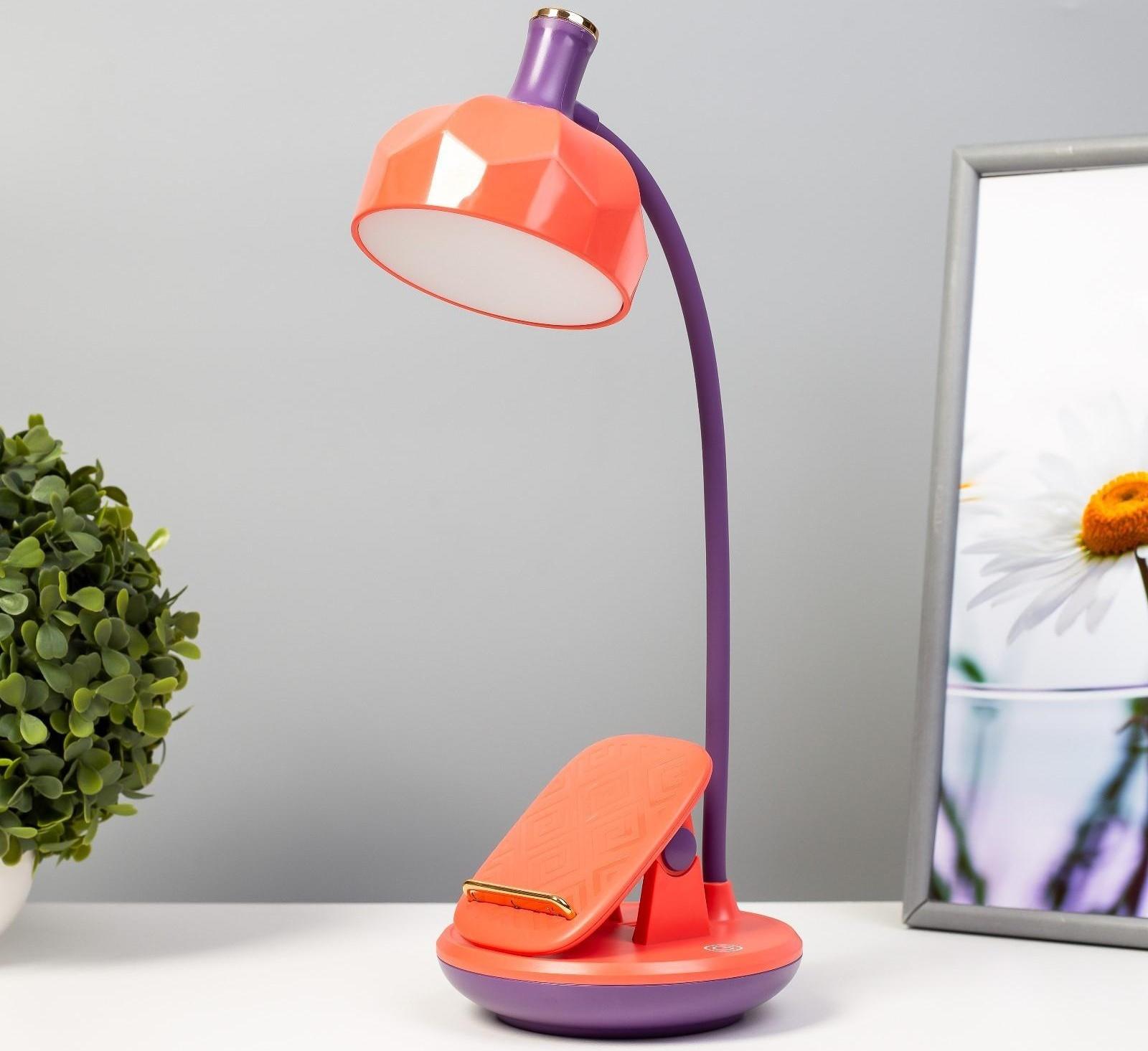 Настольная лампа Эдельс LED 3Вт 3000-6000К USB АКБ оранжевый 12,5х12,5х39,5 см