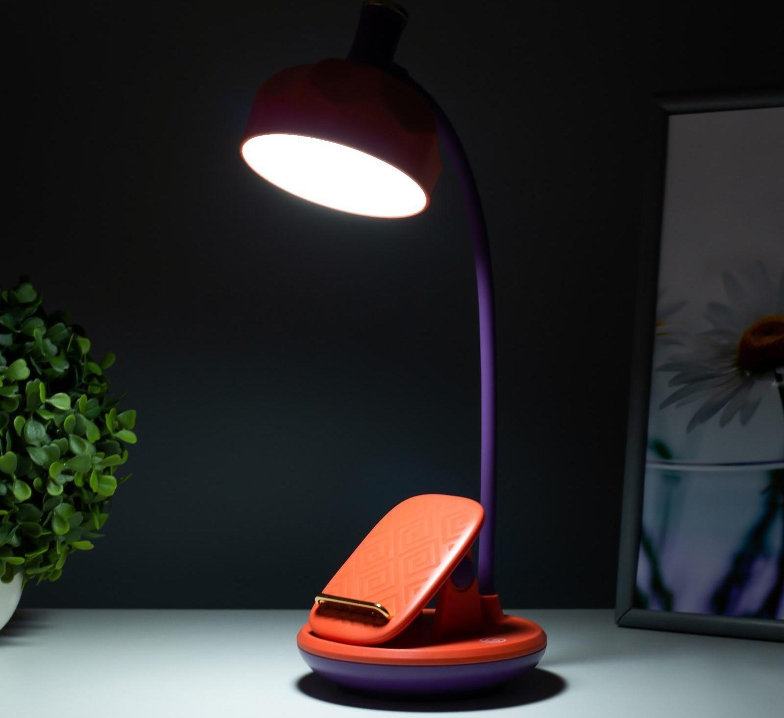 Настольная лампа Эдельс LED 3Вт 3000-6000К USB АКБ оранжевый 12,5х12,5х39,5 см