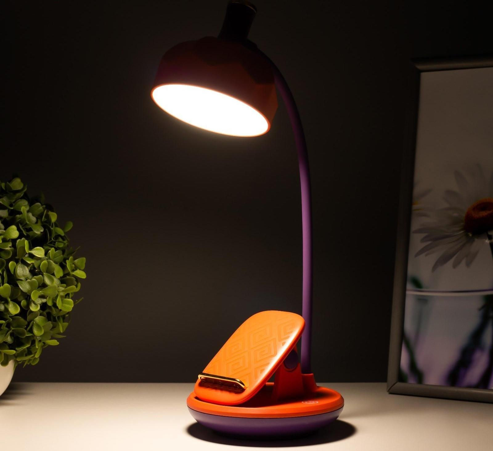 Настольная лампа Эдельс LED 3Вт 3000-6000К USB АКБ оранжевый 12,5х12,5х39,5 см