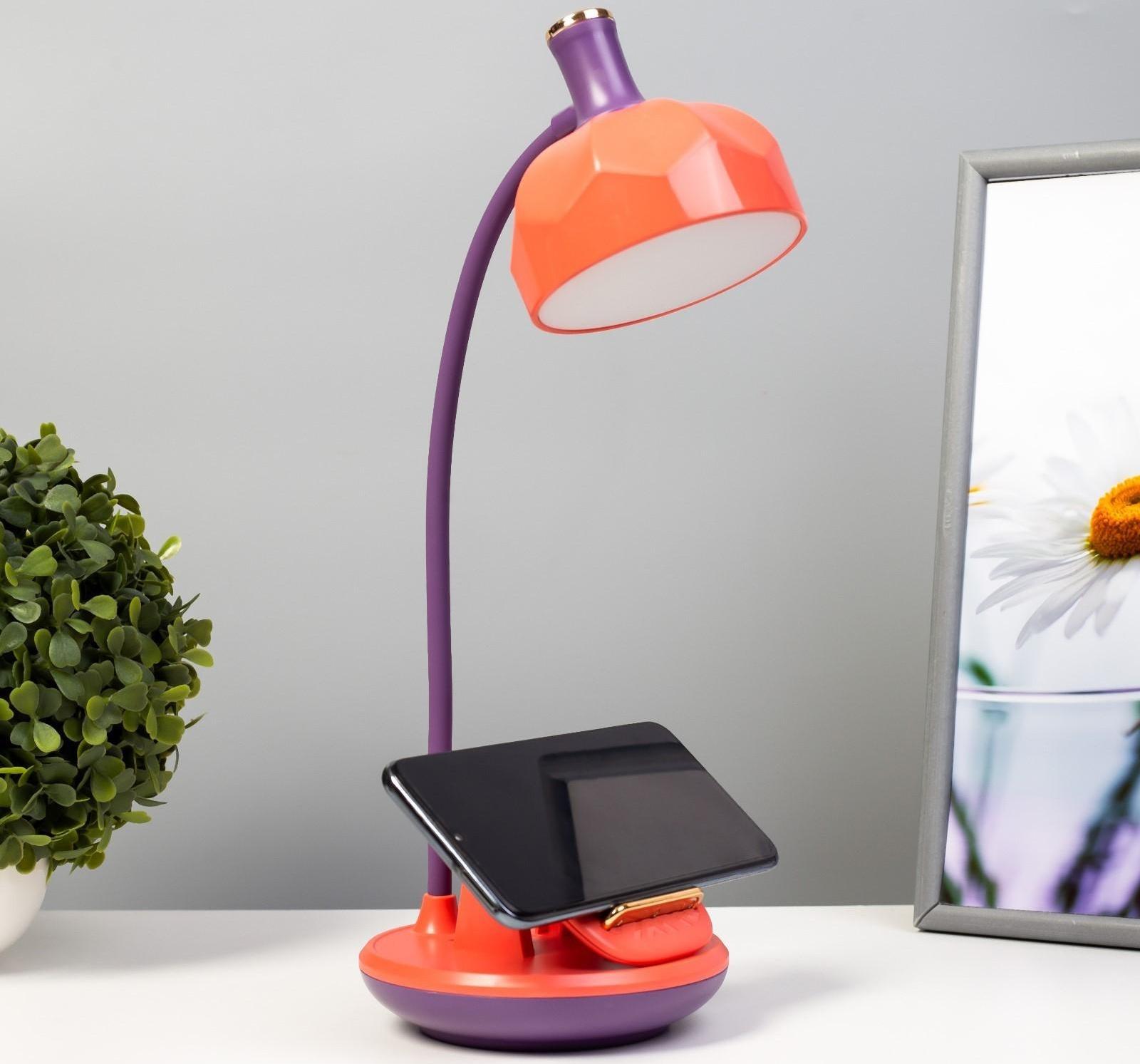 Настольная лампа Эдельс LED 3Вт 3000-6000К USB АКБ оранжевый 12,5х12,5х39,5 см