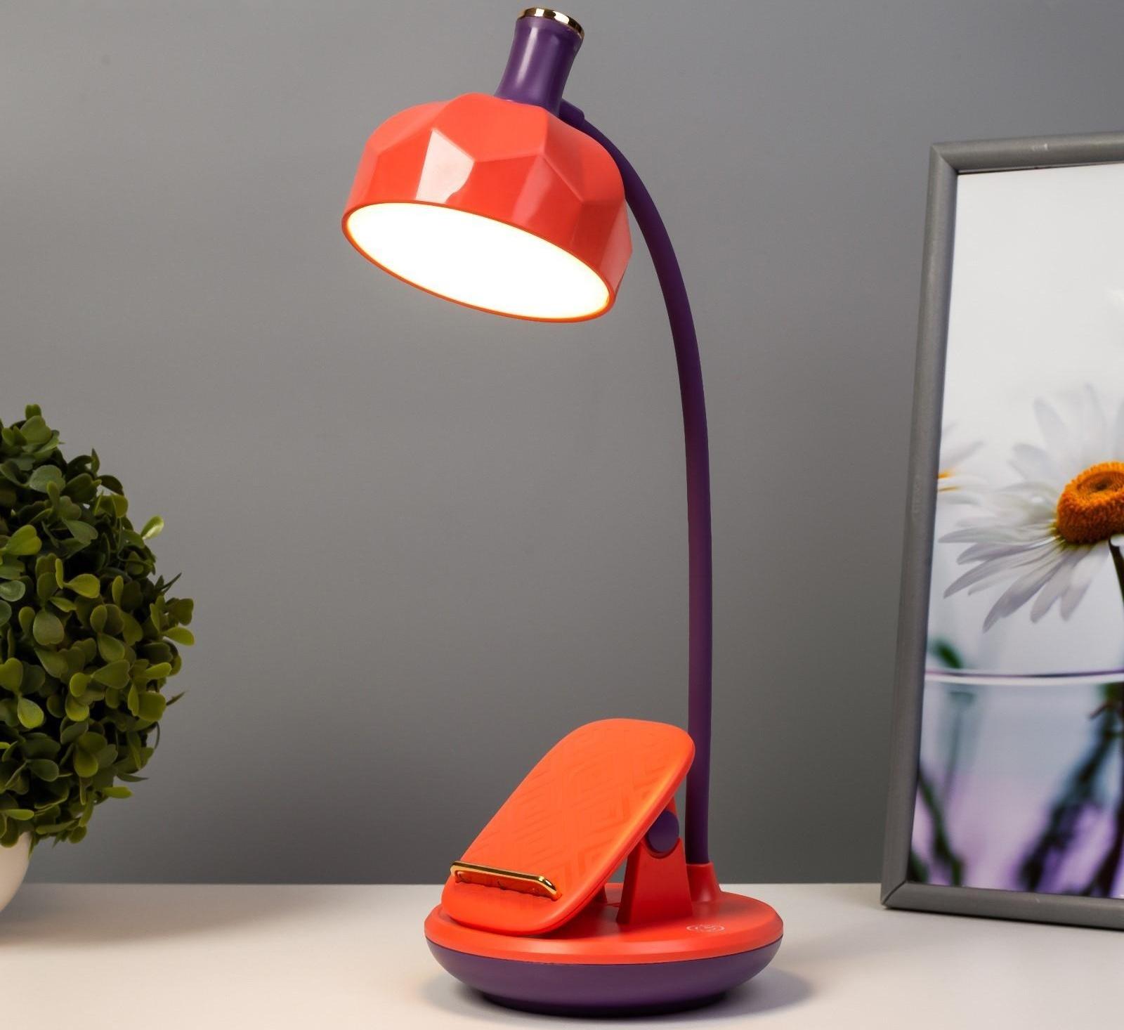 Настольная лампа Эдельс LED 3Вт 3000-6000К USB АКБ оранжевый 12,5х12,5х39,5 см