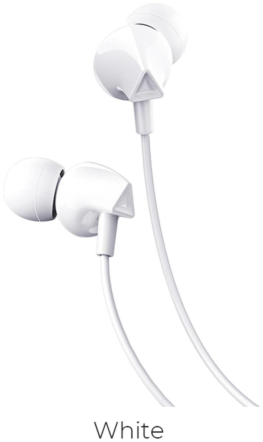 Наушники Hoco M60, проводные, вакуумные, микрофон, Jack 3.5 мм, 1.2 м, белые