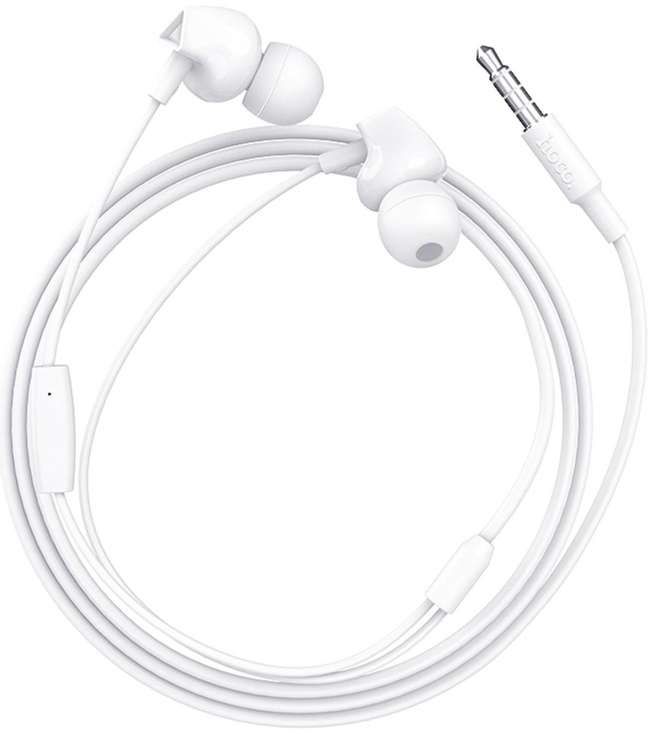 Наушники Hoco M60, проводные, вакуумные, микрофон, Jack 3.5 мм, 1.2 м, белые