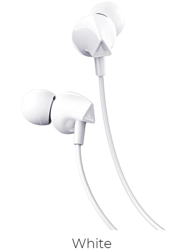 Наушники Hoco M60, проводные, вакуумные, микрофон, Jack 3.5 мм, 1.2 м, белые