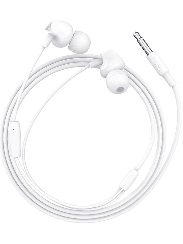 Наушники Hoco M60, проводные, вакуумные, микрофон, Jack 3.5 мм, 1.2 м, белые