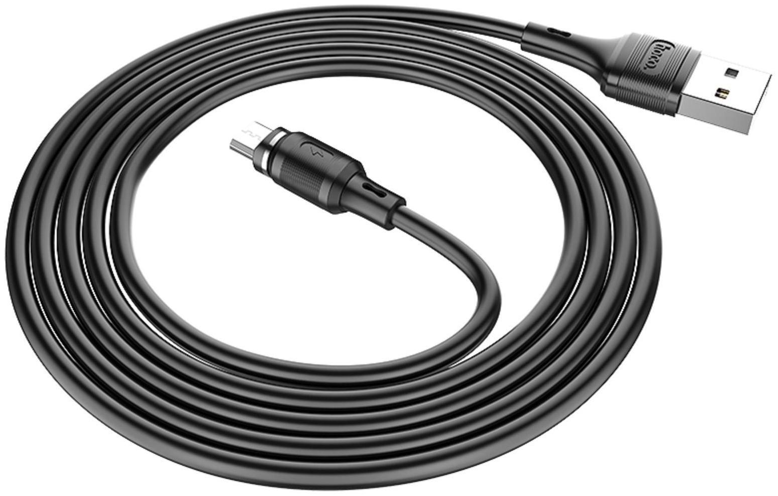 Кабель Hoco X52, microUSB - USB, магнитный разъем, только зарядка, 2.4 А, 1 м, чёрный