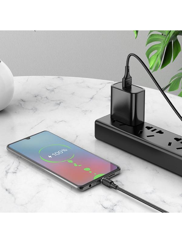 Кабель Hoco X52, microUSB - USB, магнитный разъем, только зарядка, 2.4 А, 1 м, чёрный