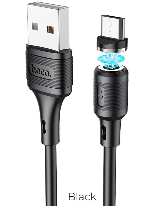 Кабель Hoco X52, microUSB - USB, магнитный разъем, только зарядка, 2.4 А, 1 м, чёрный