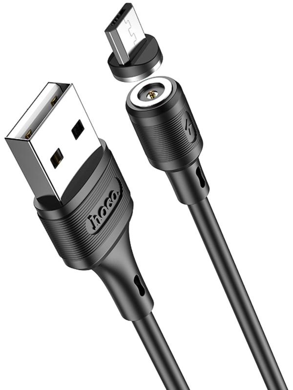 Кабель Hoco X52, microUSB - USB, магнитный разъем, только зарядка, 2.4 А, 1 м, чёрный