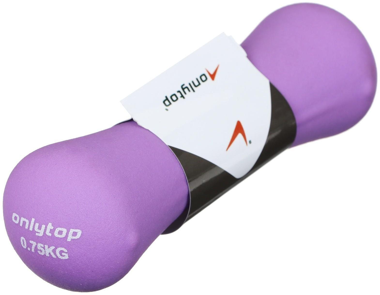 Гантель неопреновая, 0,75 кг, цвет фиолетовый