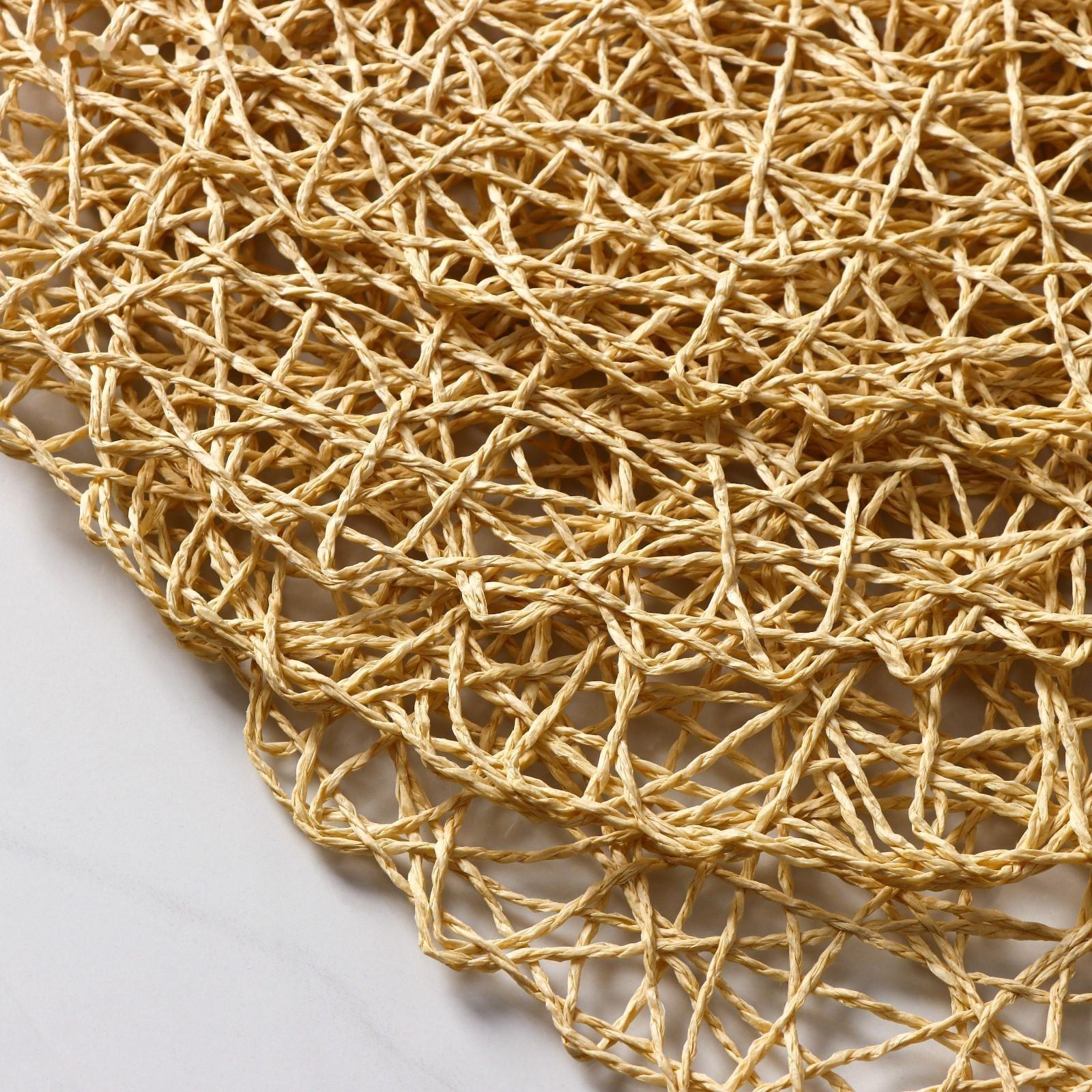 Набор салфеток сервировочных на стол Доляна «Одуванчик», 4 шт, d=38 см, цвет бежевый