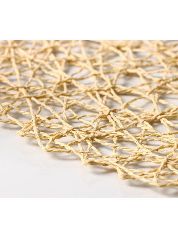 Набор салфеток сервировочных на стол Доляна «Одуванчик», 4 шт, d=38 см, цвет бежевый