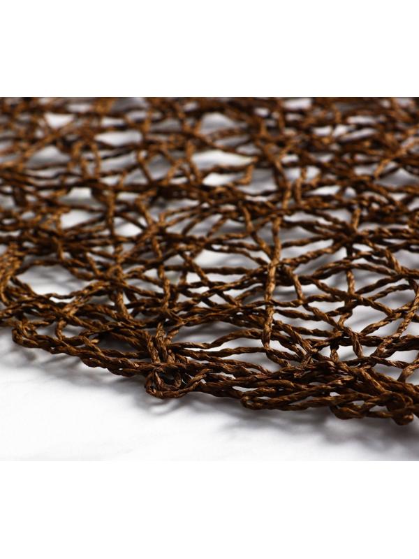 Набор салфеток сервировочных на стол Доляна «Одуванчик», 4 шт, d=38 см, цвет коричневый