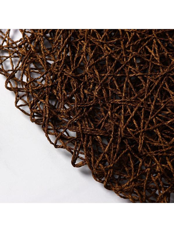 Набор салфеток сервировочных на стол Доляна «Одуванчик», 4 шт, d=38 см, цвет коричневый