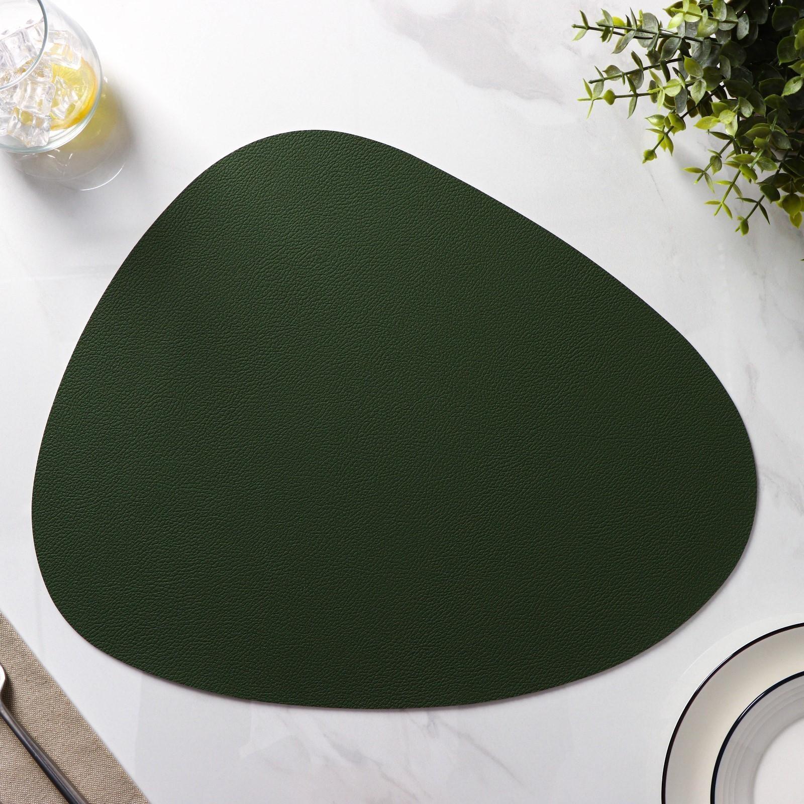 Набор салфеток сервировочных на стол Доляна «Тэм», 44×35 см, 4 шт, цвет зелёный