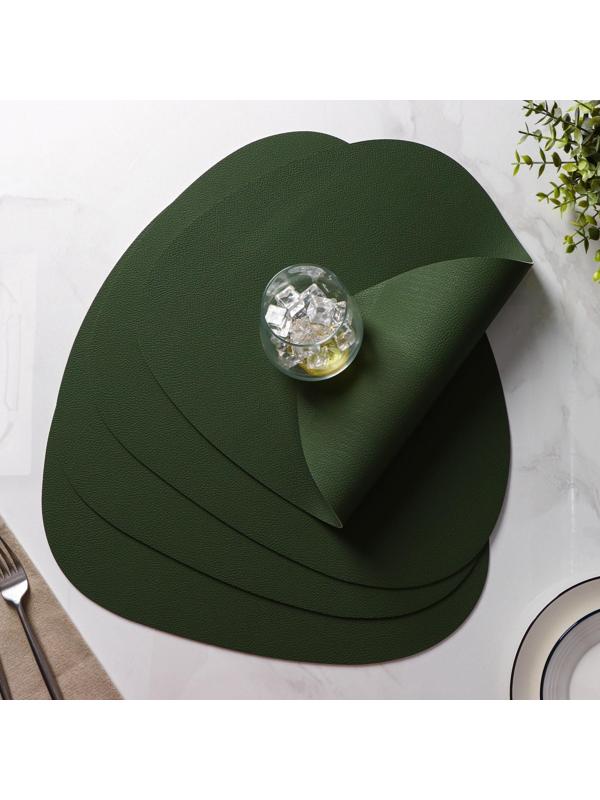 Набор салфеток сервировочных на стол Доляна «Тэм», 44×35 см, 4 шт, цвет зелёный