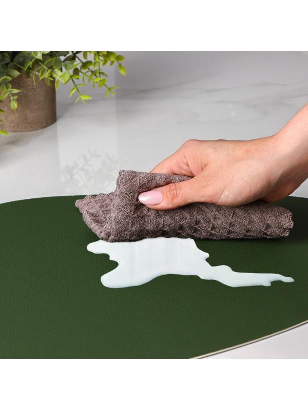 Набор салфеток сервировочных на стол Доляна «Тэм», 44×35 см, 4 шт, цвет зелёный