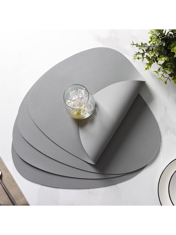 Набор салфеток сервировочных на стол Доляна «Тэм», 44×35 см, 4 шт, цвет серый