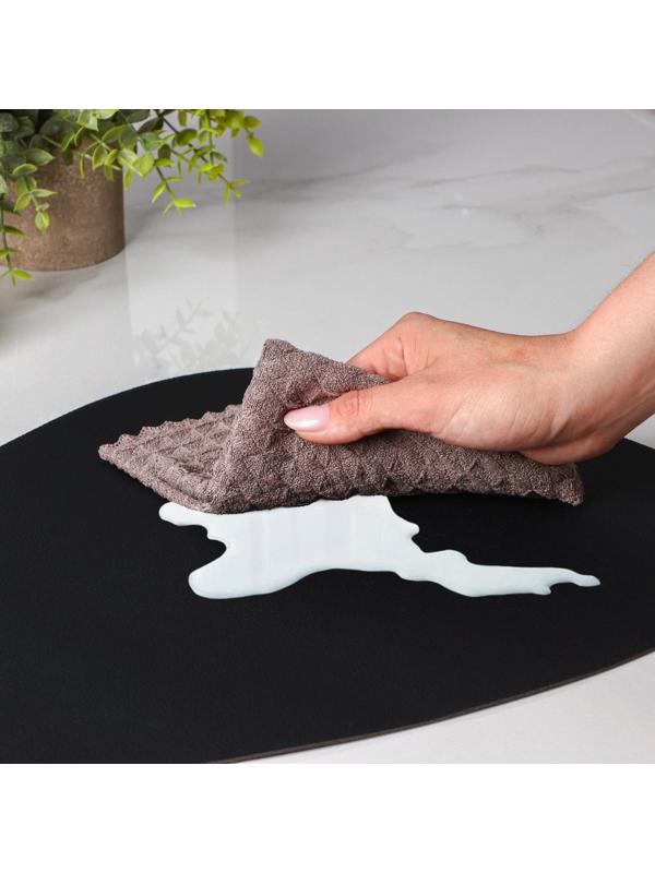 Набор салфеток сервировочных на стол Доляна «Тэм», 44×35 см, 4 шт, цвет чёрный