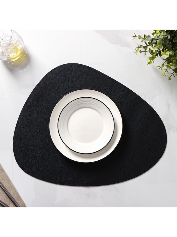 Набор салфеток сервировочных на стол Доляна «Тэм», 44×35 см, 4 шт, цвет чёрный