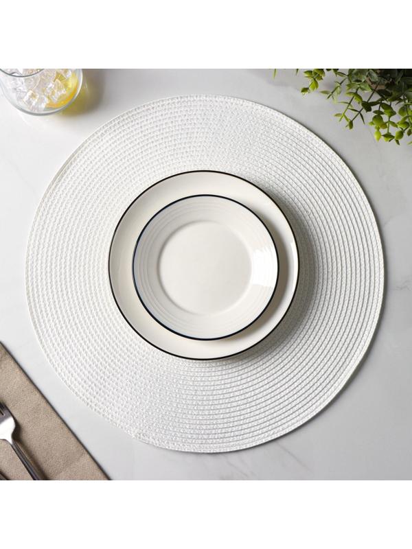 Набор салфеток сервировочных на стол Доляна «Лофт», 4 шт, d=38 см, цвет белый