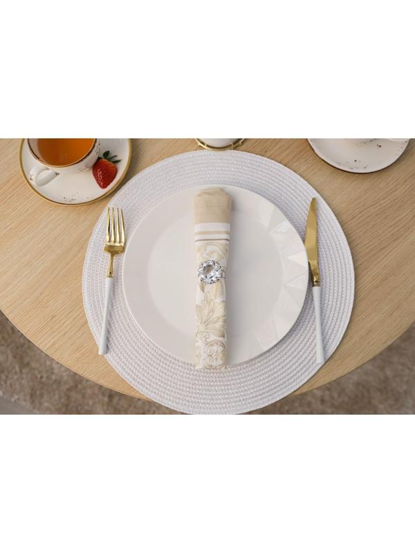 Набор салфеток сервировочных на стол Доляна «Лофт», 4 шт, d=38 см, цвет белый