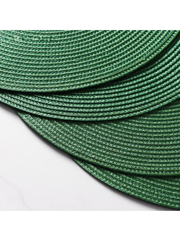 Набор салфеток сервировочных на стол Доляна «Лофт», 4 шт, d=38 см, цвет зелёный