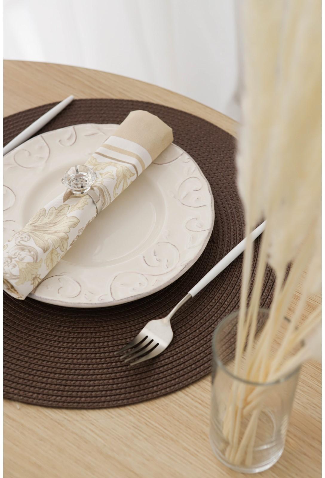 Набор салфеток сервировочных на стол Доляна «Лофт», 4 шт, d=38 см, цвет коричневый