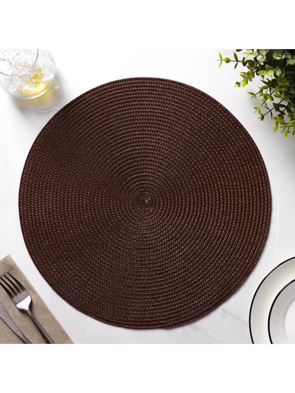 Набор салфеток сервировочных на стол Доляна «Лофт», 4 шт, d=38 см, цвет коричневый