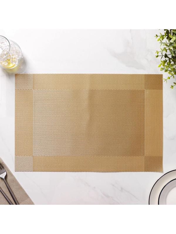 Набор салфеток сервировочных на стол Доляна «Шахматы», 45×30 см, 4 шт, цвет бежевый