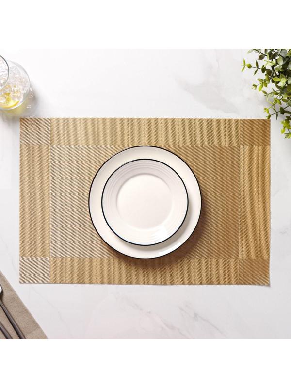 Набор салфеток сервировочных на стол Доляна «Шахматы», 45×30 см, 4 шт, цвет бежевый