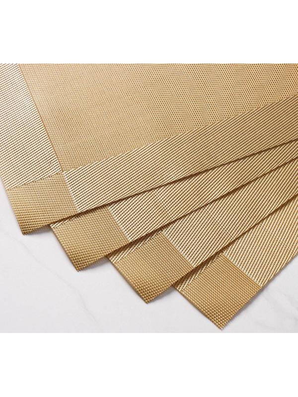 Набор салфеток сервировочных на стол Доляна «Шахматы», 45×30 см, 4 шт, цвет бежевый