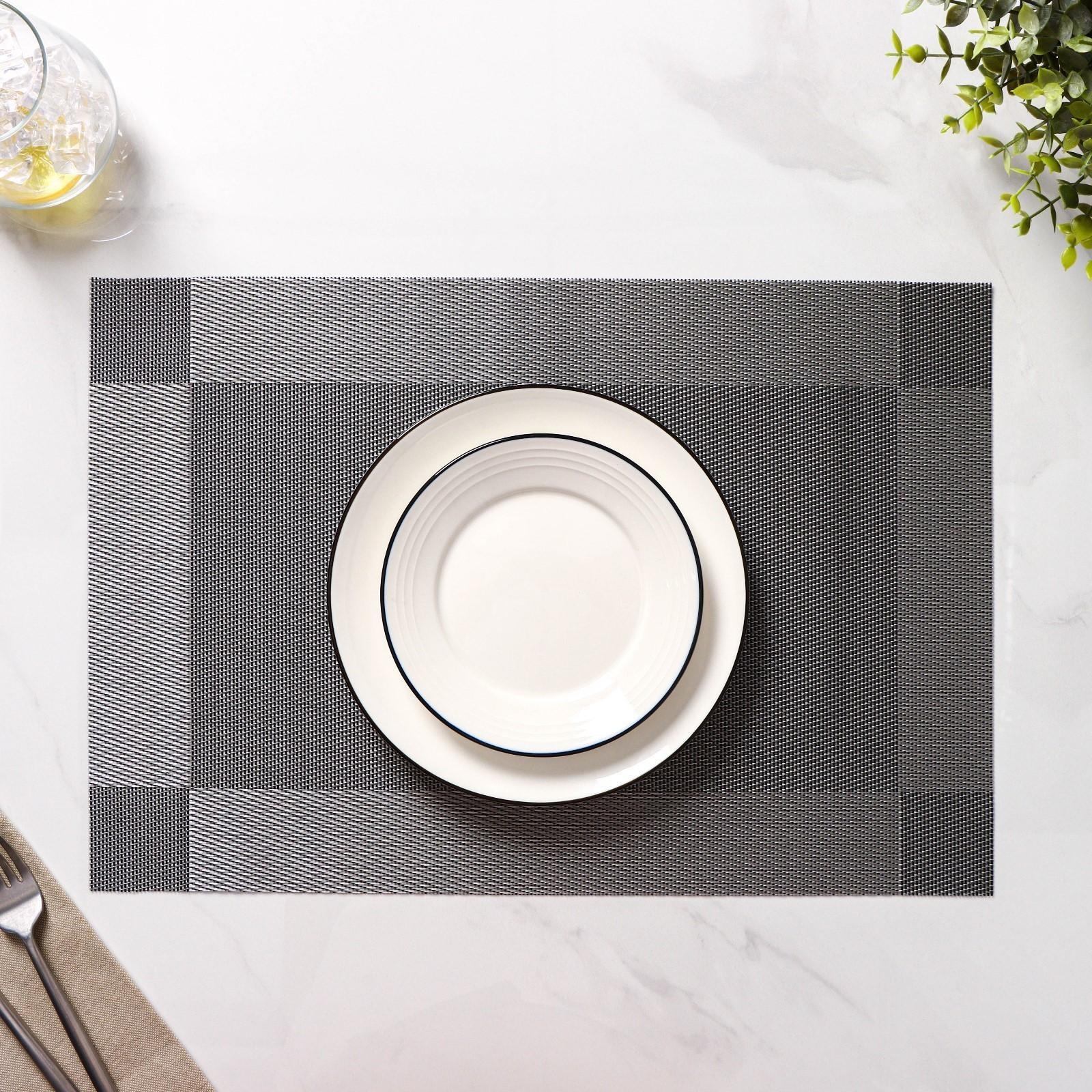 Набор салфеток сервировочных на стол Доляна «Шахматы», 45×30 см, 4 шт, цвет серебряный