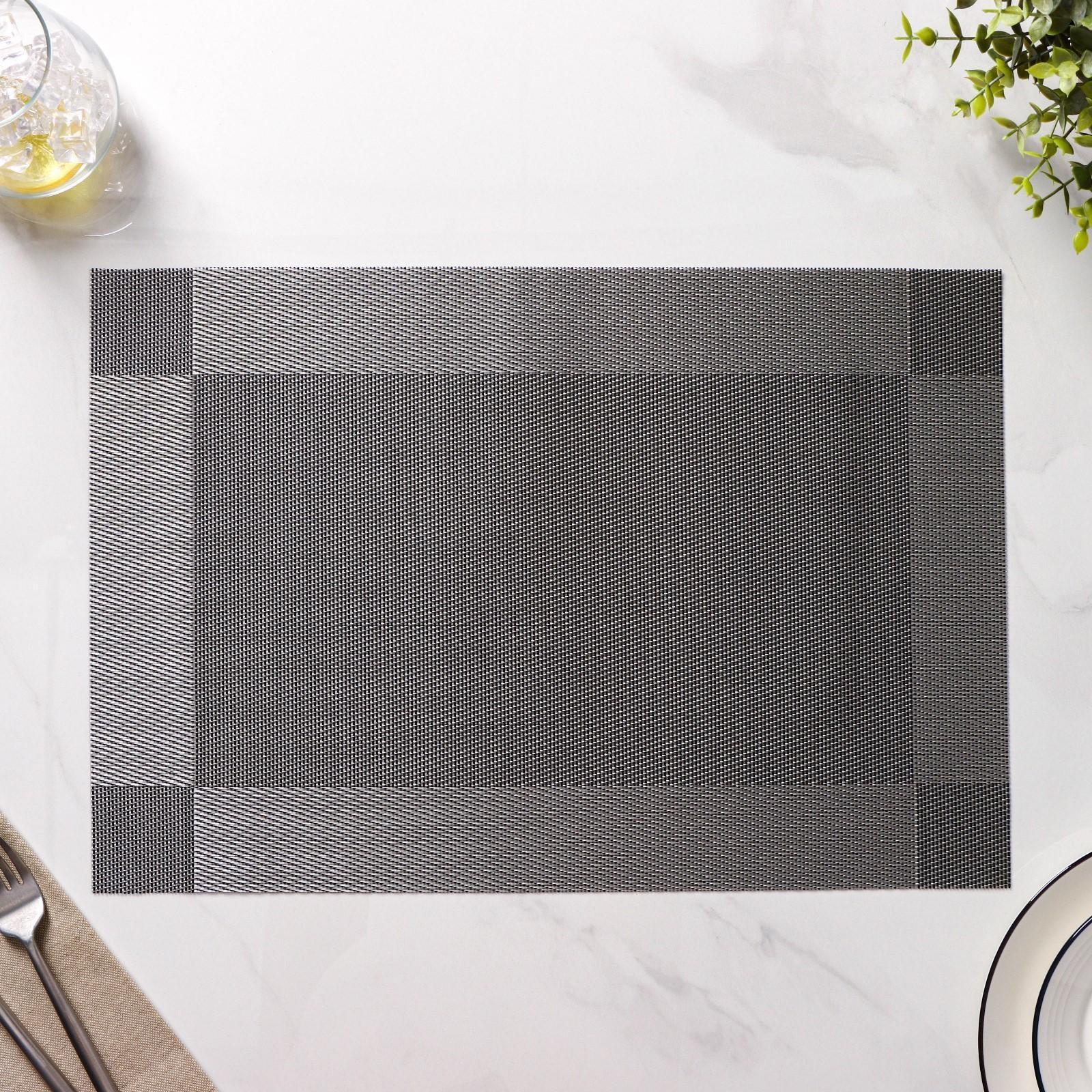 Набор салфеток сервировочных на стол Доляна «Шахматы», 45×30 см, 4 шт, цвет серебряный