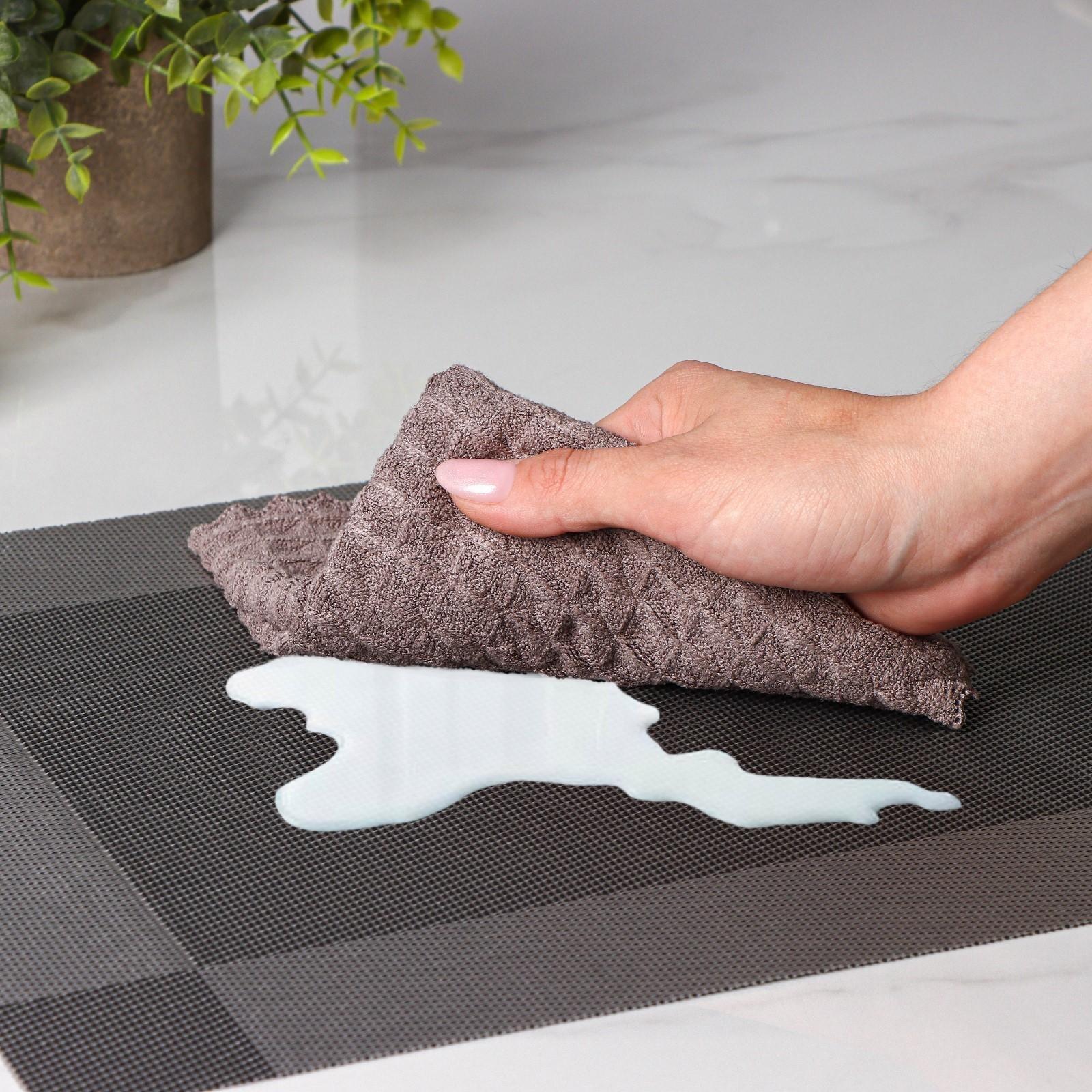 Набор салфеток сервировочных на стол Доляна «Шахматы», 45×30 см, 4 шт, цвет серебряный