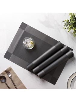 Набор салфеток сервировочных на стол Доляна «Шахматы», 45×30 см, 4 шт, цвет серебряный