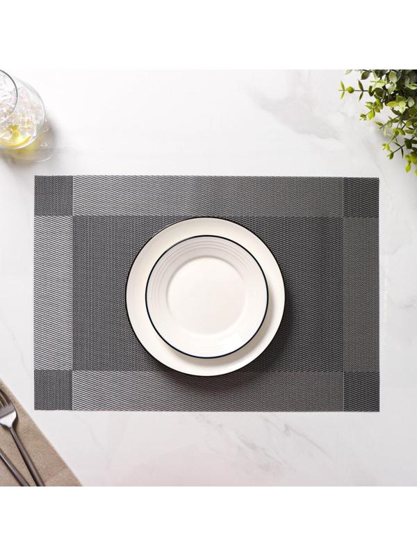 Набор салфеток сервировочных на стол Доляна «Шахматы», 45×30 см, 4 шт, цвет серебряный