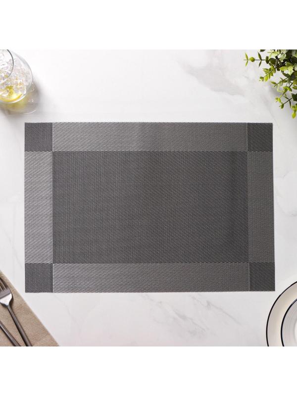 Набор салфеток сервировочных на стол Доляна «Шахматы», 45×30 см, 4 шт, цвет серебряный