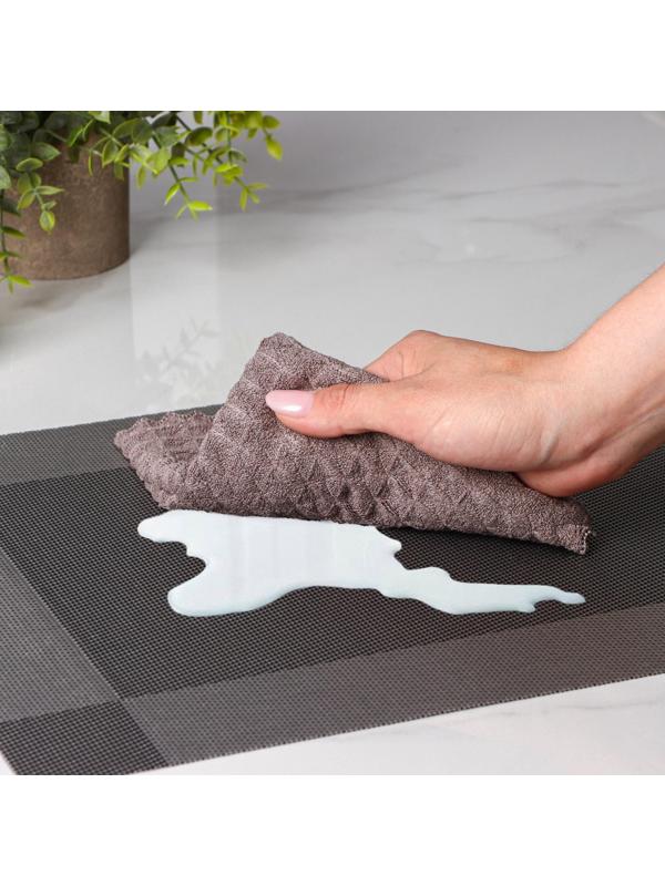 Набор салфеток сервировочных на стол Доляна «Шахматы», 45×30 см, 4 шт, цвет серебряный