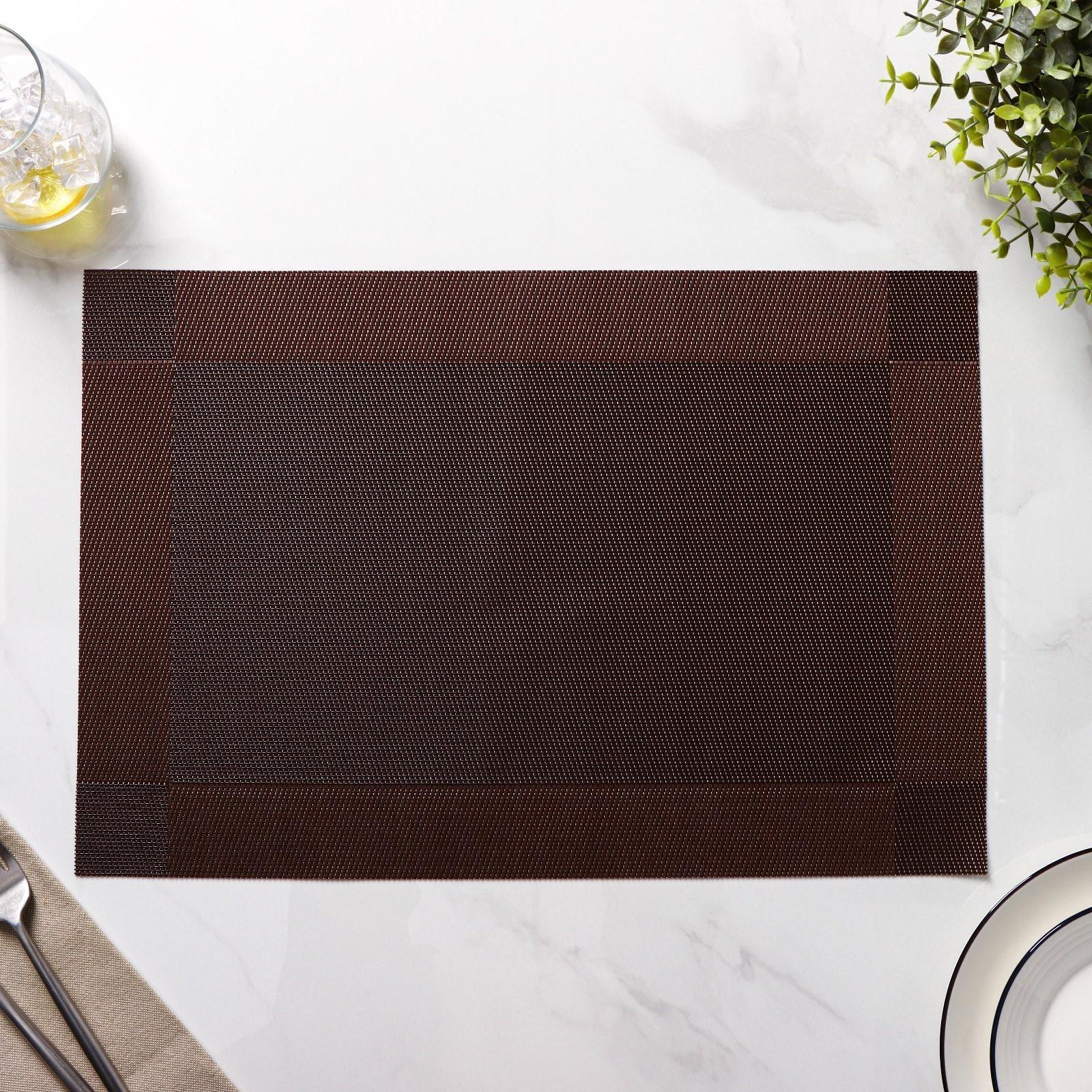 Набор салфеток сервировочных на стол Доляна «Шахматы», 45×30 см, 4 шт, цвет коричневый