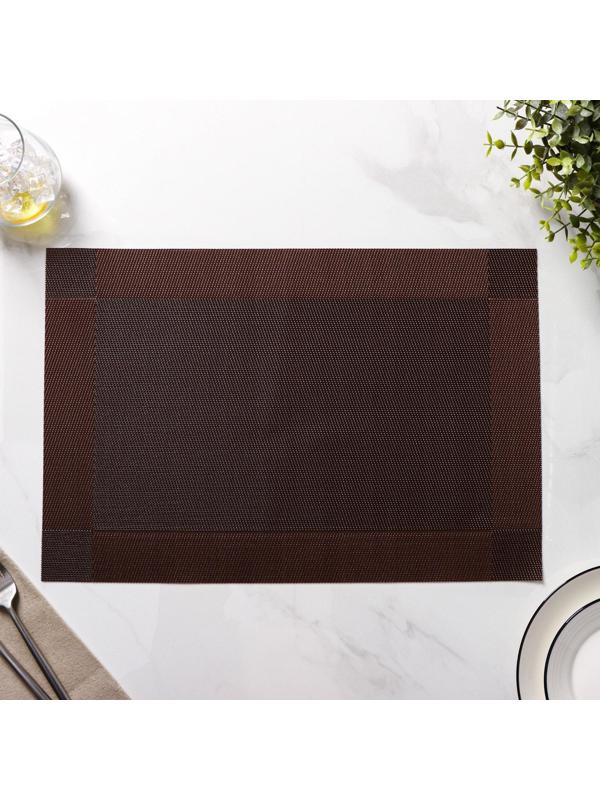 Набор салфеток сервировочных на стол Доляна «Шахматы», 45×30 см, 4 шт, цвет коричневый
