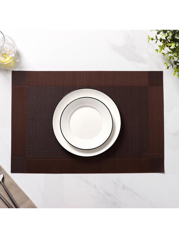 Набор салфеток сервировочных на стол Доляна «Шахматы», 45×30 см, 4 шт, цвет коричневый