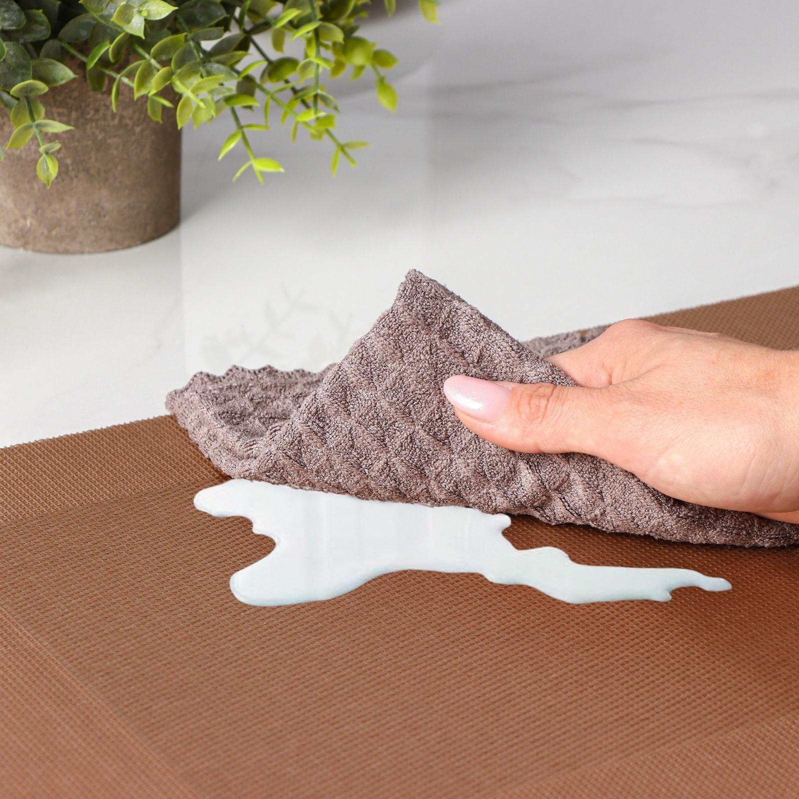 Набор салфеток сервировочных на стол Доляна «Шахматы», 45×30 см, 4 шт, цвет светло-коричневый