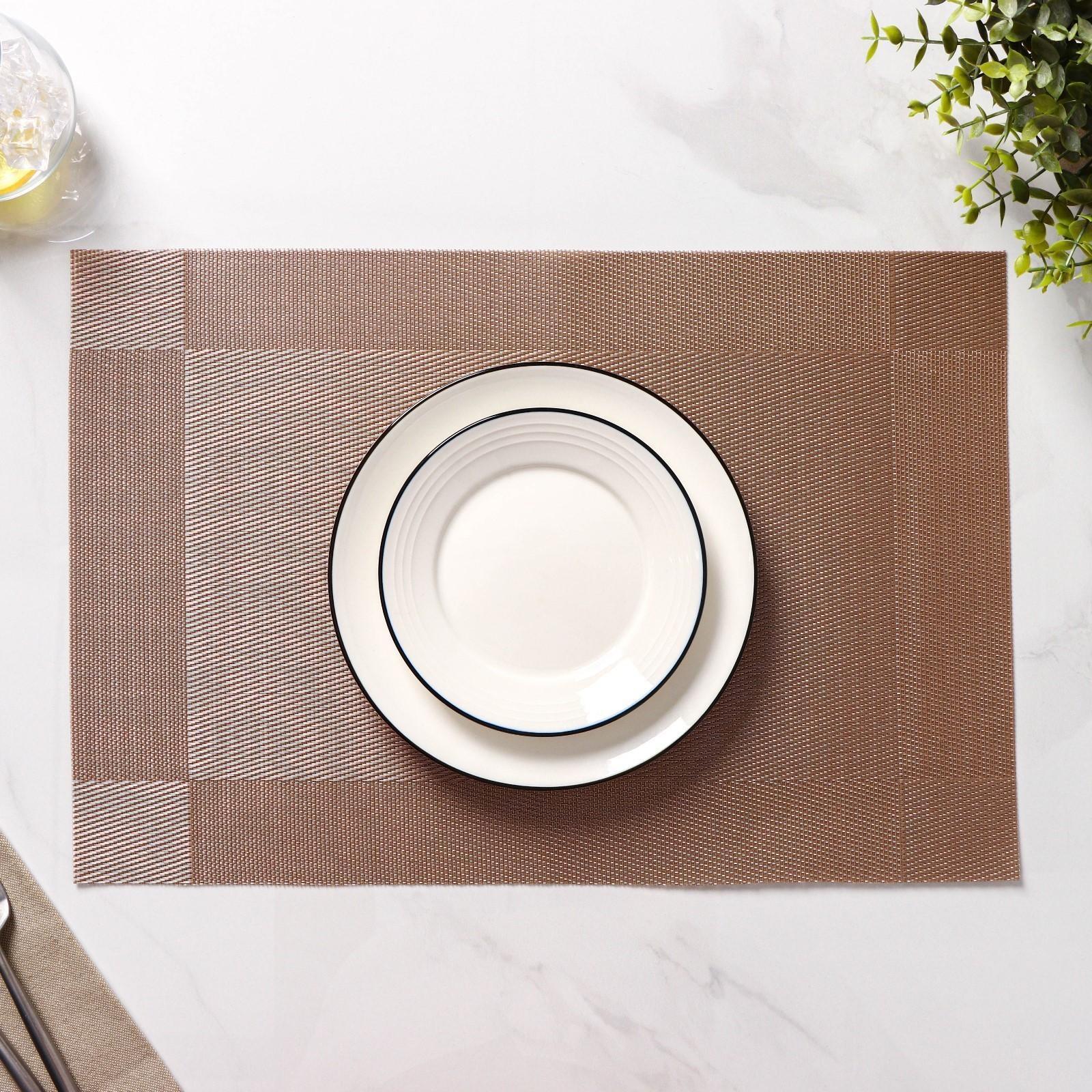 Набор салфеток сервировочных на стол Доляна «Шахматы», 45×30 см, 4 шт, цвет светло-коричневый