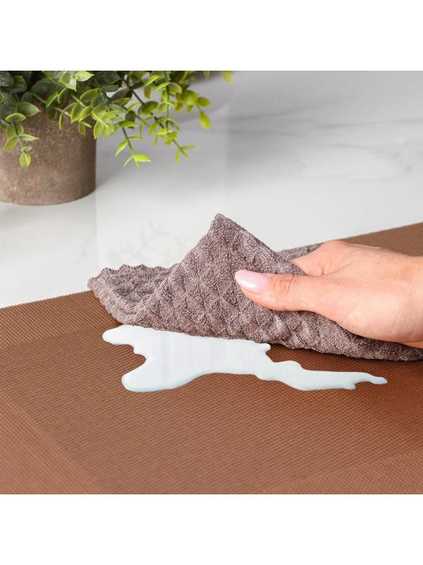 Набор салфеток сервировочных на стол Доляна «Шахматы», 45×30 см, 4 шт, цвет светло-коричневый