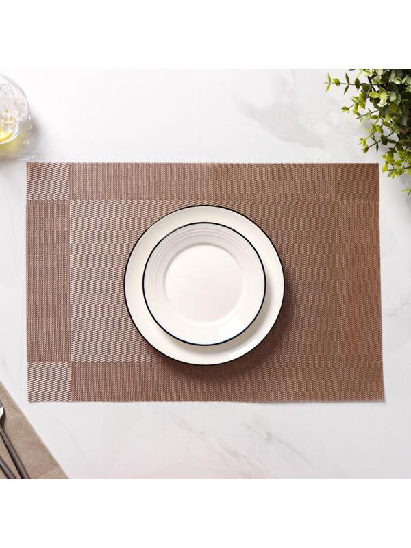 Набор салфеток сервировочных на стол Доляна «Шахматы», 45×30 см, 4 шт, цвет светло-коричневый