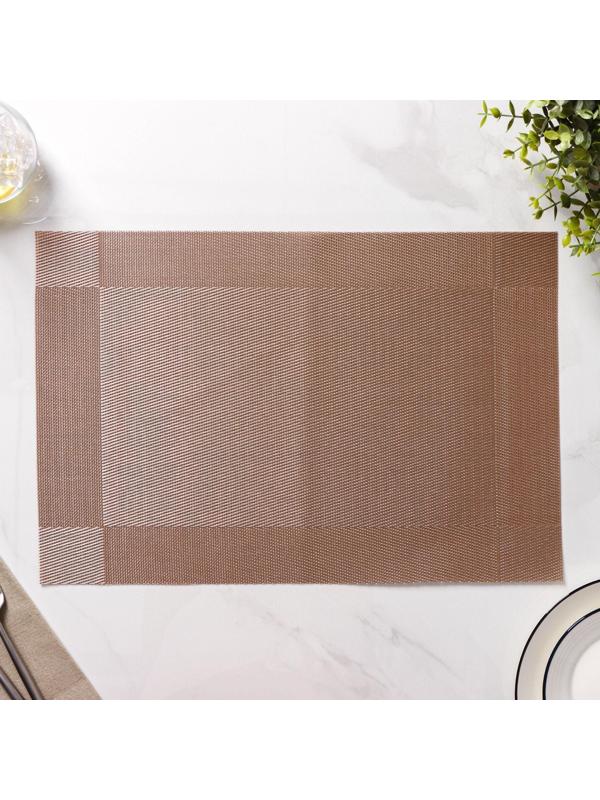 Набор салфеток сервировочных на стол Доляна «Шахматы», 45×30 см, 4 шт, цвет светло-коричневый