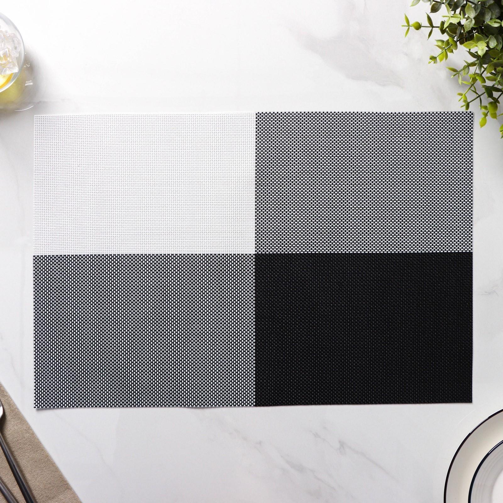 Набор салфеток сервировочных на стол Доляна «Настроение», 4 шт, 45×30 см, цвет бело-чёрный