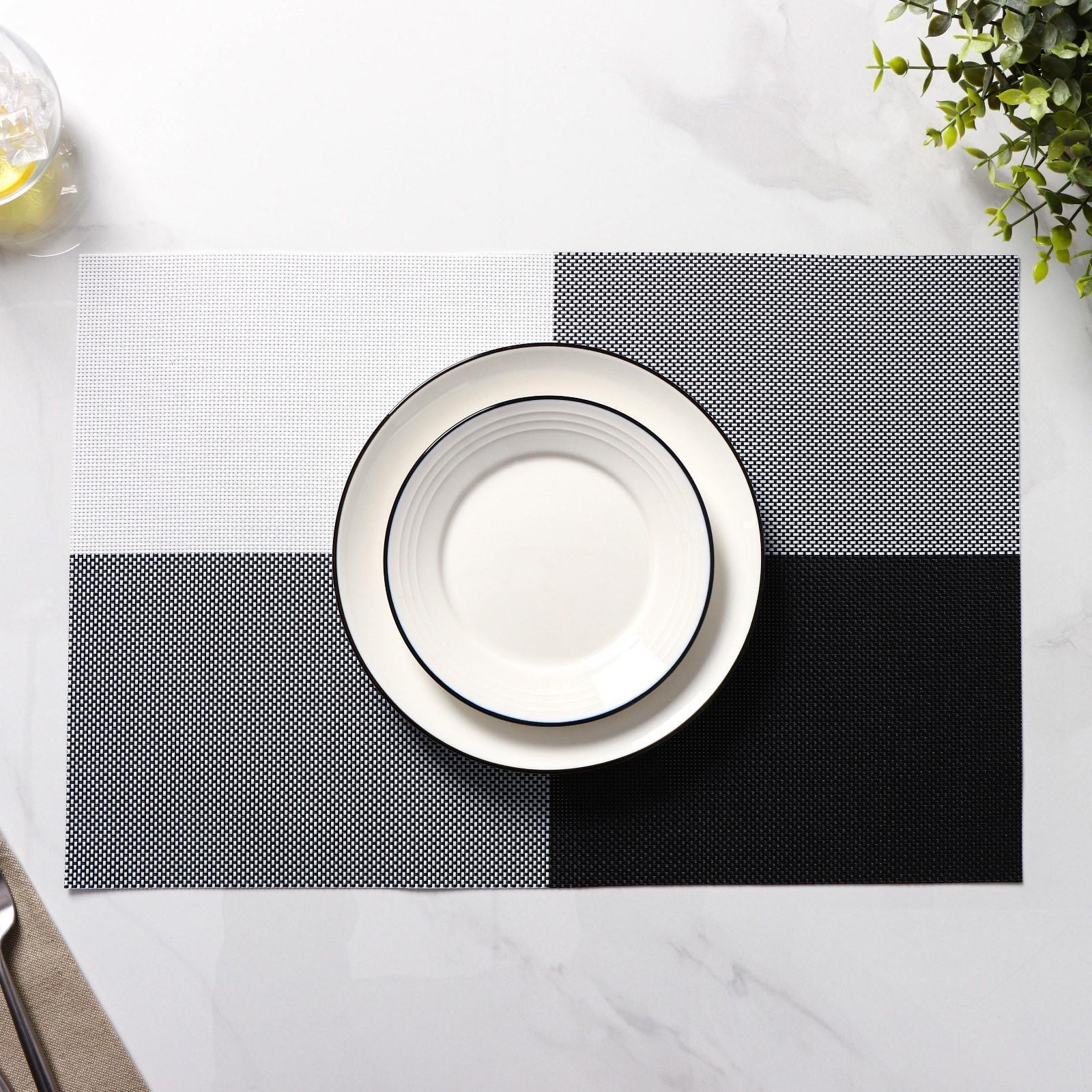 Набор салфеток сервировочных на стол Доляна «Настроение», 4 шт, 45×30 см, цвет бело-чёрный