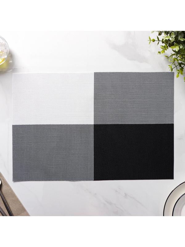 Набор салфеток сервировочных на стол Доляна «Настроение», 4 шт, 45×30 см, цвет бело-чёрный